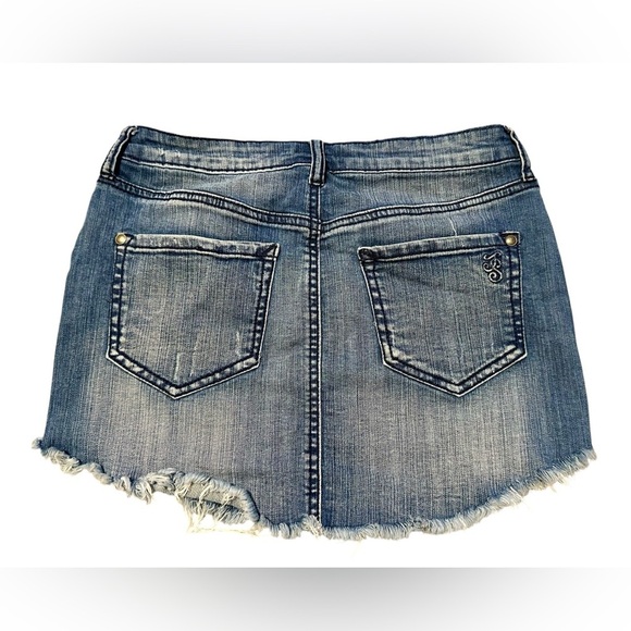 Jessica Simpson Denim Distressed Mini Skirt Size 26​​ - Picture 3 of 8